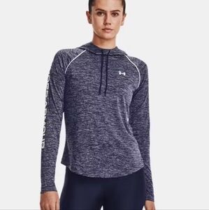 NWT Women's Under Armour Navy  UA Velocity Woodmark Track Hoodie Sz L